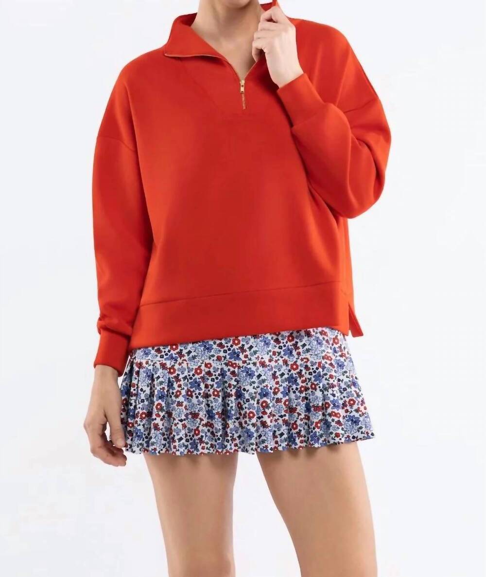 NEW SMITH & QUINN morgan quarter zip long sleeve top in tomato